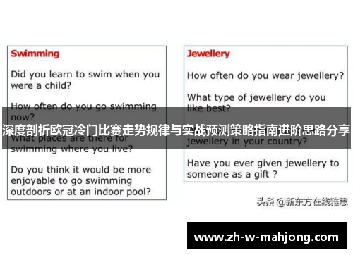 深度剖析欧冠冷门比赛走势规律与实战预测策略指南进阶思路分享